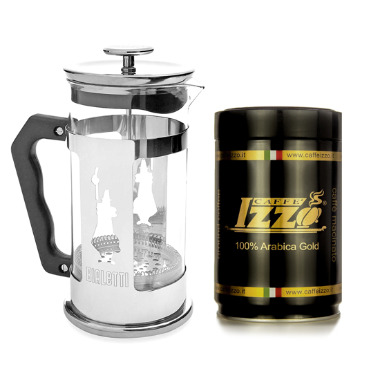 Bialetti פרנץ' פרס וקפה IZZO גולד פחית 250 גרם