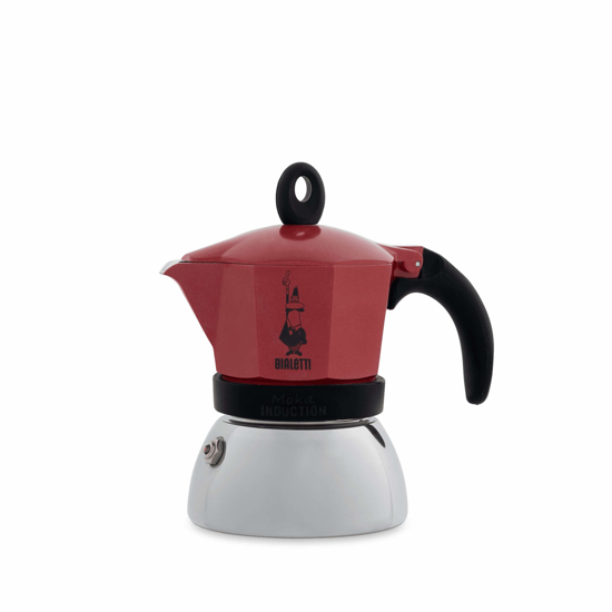 ביאלטי MOKA אינדוקציה 4 כוסות בצבע אדום