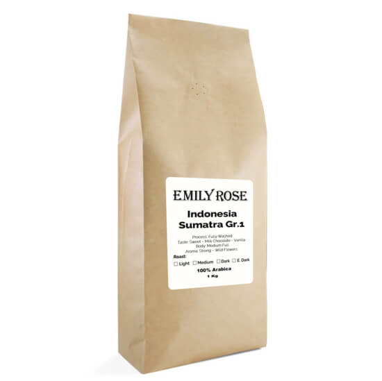 Emily Rose קפה קלוי טרי אינדונזיה Trenggiling ערביקה 100% - 250 גרם